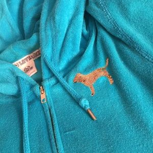 PINK Velour Zip-Up Hoodie